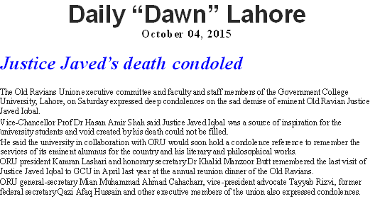 Daily Dawn October 4, 2015
