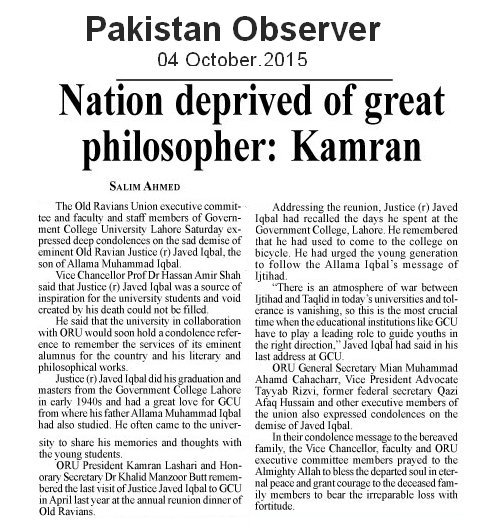 Pakistan Observer 04 October, 2015
